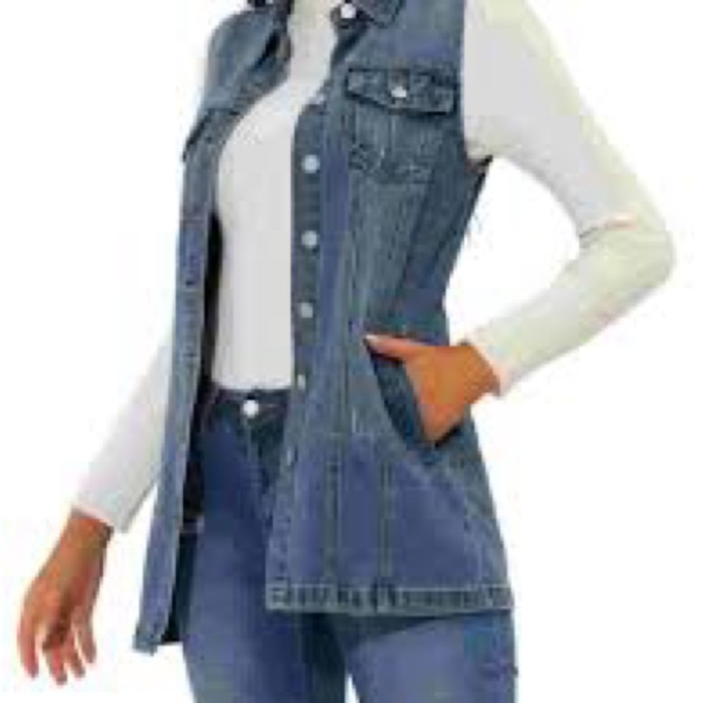 Allegra K Blue Denim Vest